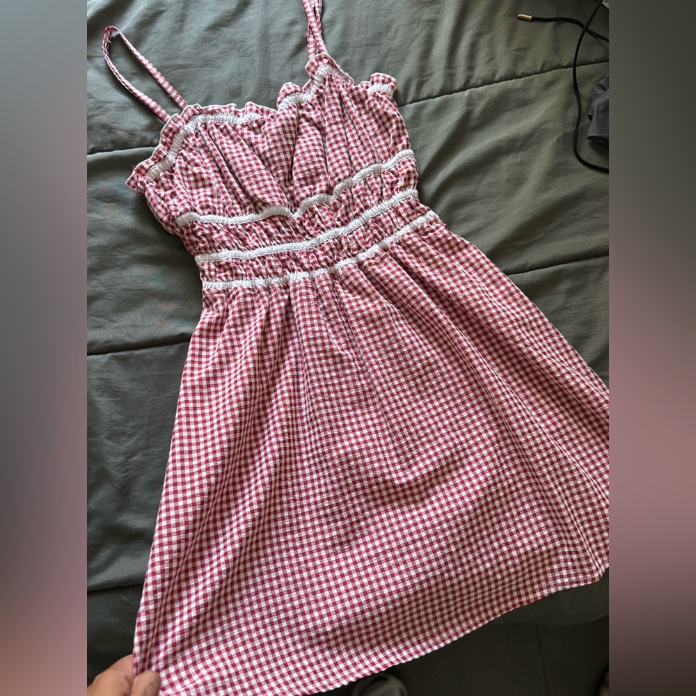 SIZE SMALL RED Gingham DRESS